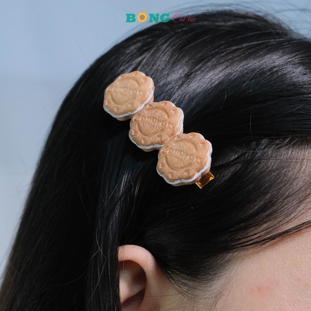 Kẹp tóc Hàn Quốc hình bánh quy KKL30 - kẹp tóc nhựa BÔNG Cài Tóc