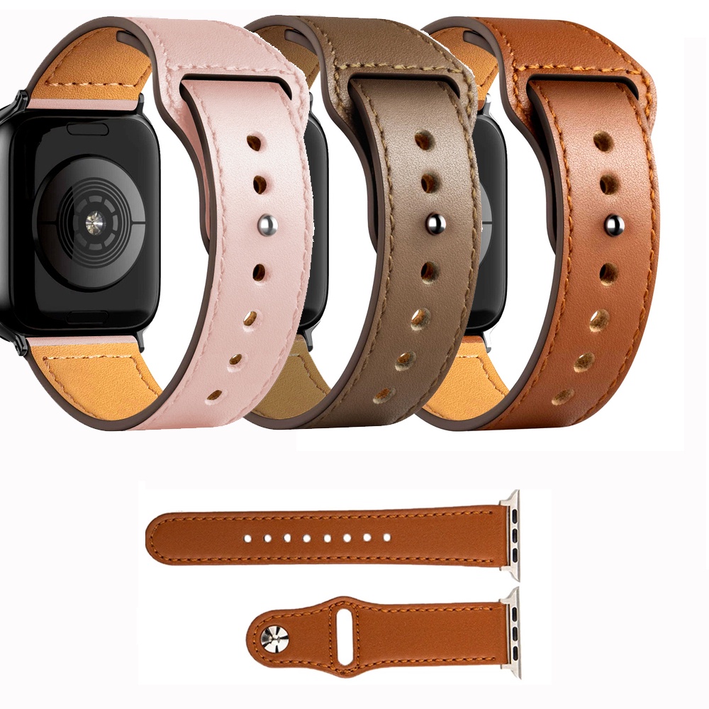 Dây Đeo Bằng Da Chất Lượng Cao Cho Đồng Hồ Thông Minh IWatch Series 1 2 3 4 5 6 se 7 38mm 42mm 40mm 44mm 41mm 45mm