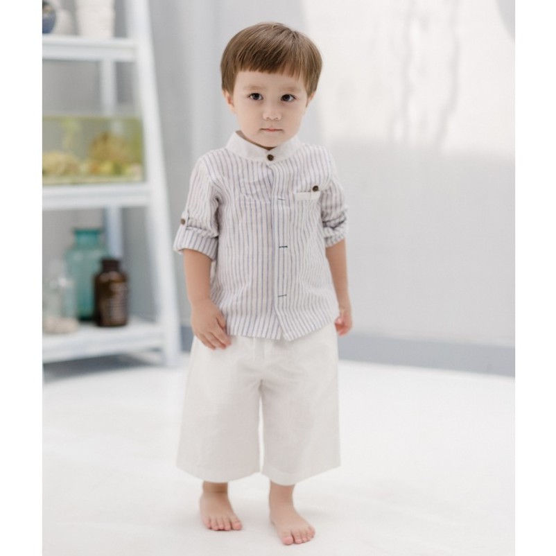 Áo Sơmi bé trai Tay dài gài nút cổ trụ 70% OFF