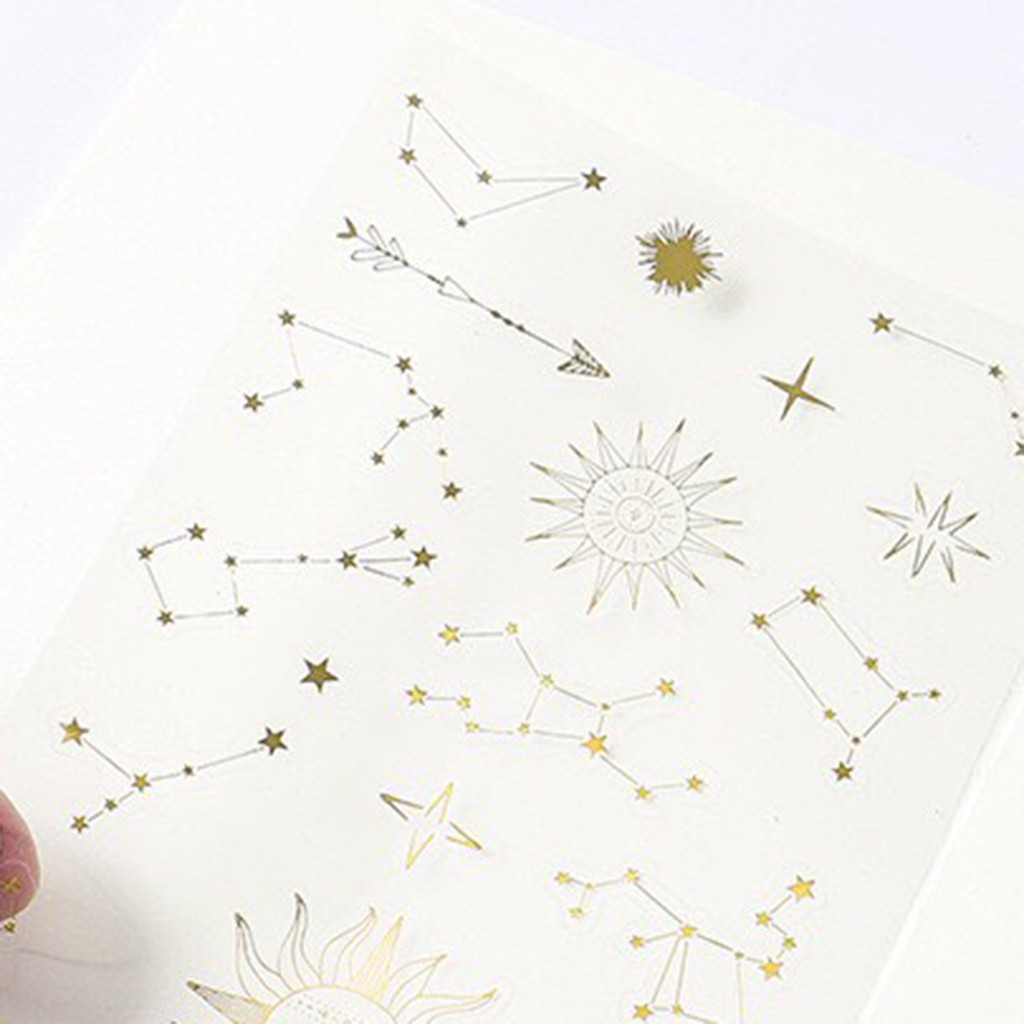 Sticker nhũ kim hoa tiết bầu trời (SN05)