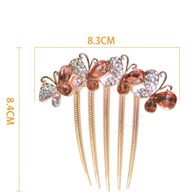 Lược Cài Tóc Đính Đá Hình Bướm Xinh Xắn