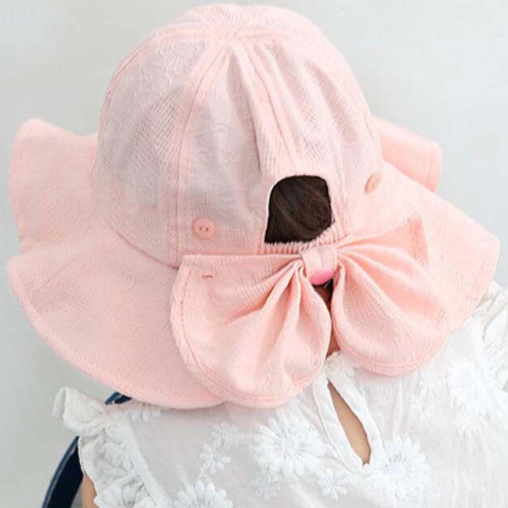 Mũ Rộng Vành Cotton Thắt Nơ Nhiều Màu Sắc Xinh Xắn Cho Bé Gái