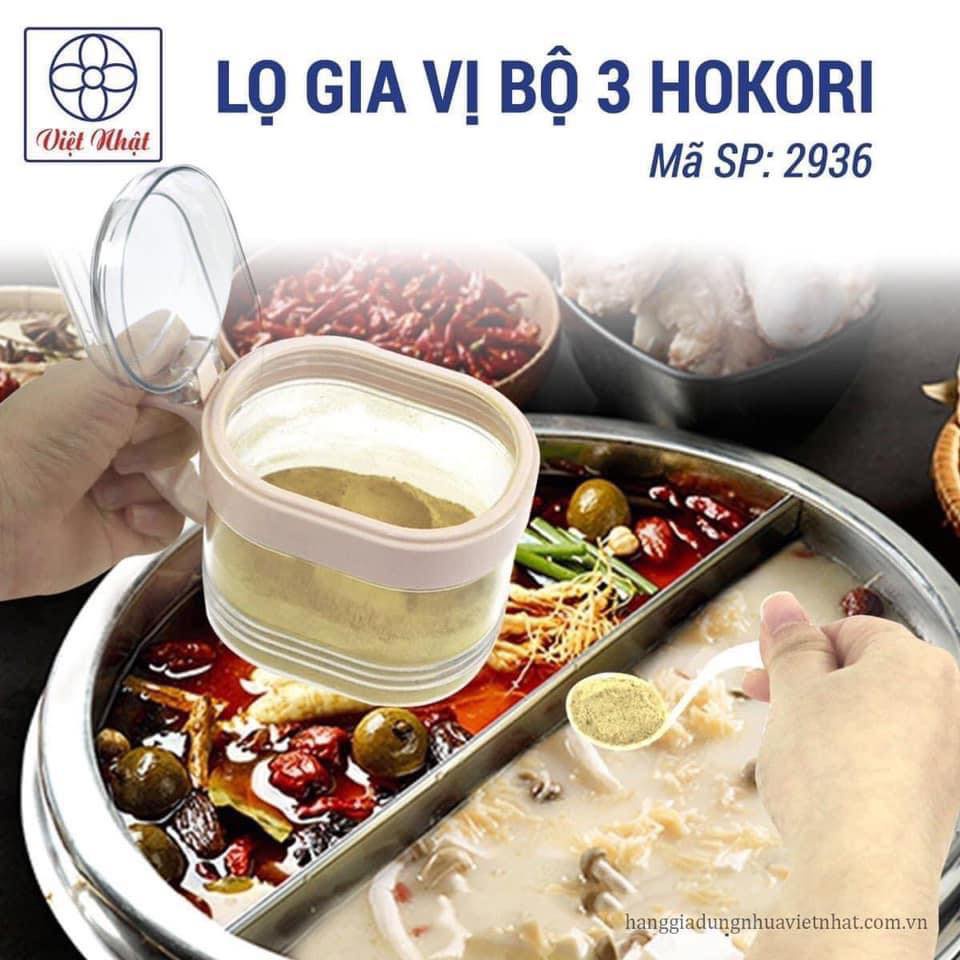 Bộ HỘP đựng gia vị Việt Nhật Hokori RẤT ĐẸP NHỰA TỐT
