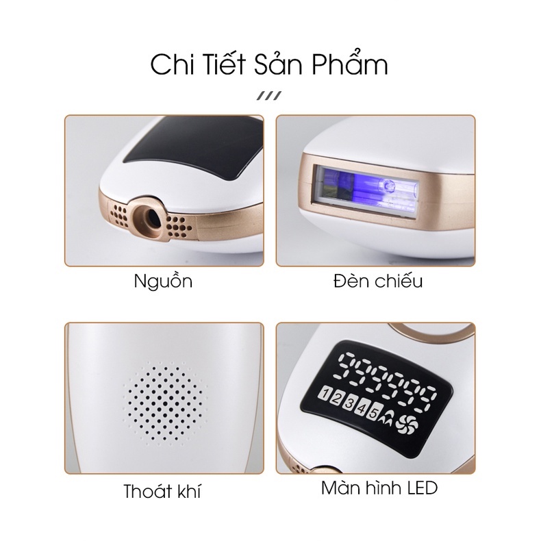 Máy triệt lông mini IPL Hair Removal 999999 xung - Máy triệt lông bikini, tay chân nách cá nhân tại nhà BH 12M - 1 đổi 1