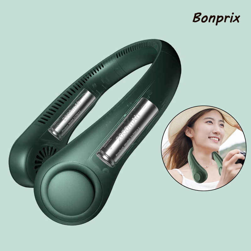 Quạt Làm Mát Mini Đeo Cổ Không Cánh Nhỏ Gọn Tiện Dụng
