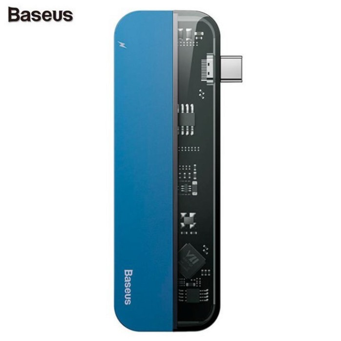 Sản Phẩm Bộ Hub chuyển đổi 5 trong 1 dùng cho Macbook, iPad Pro thương hiệu cao cấp Baseus CAHUB-TD03 - Màu Xanh .