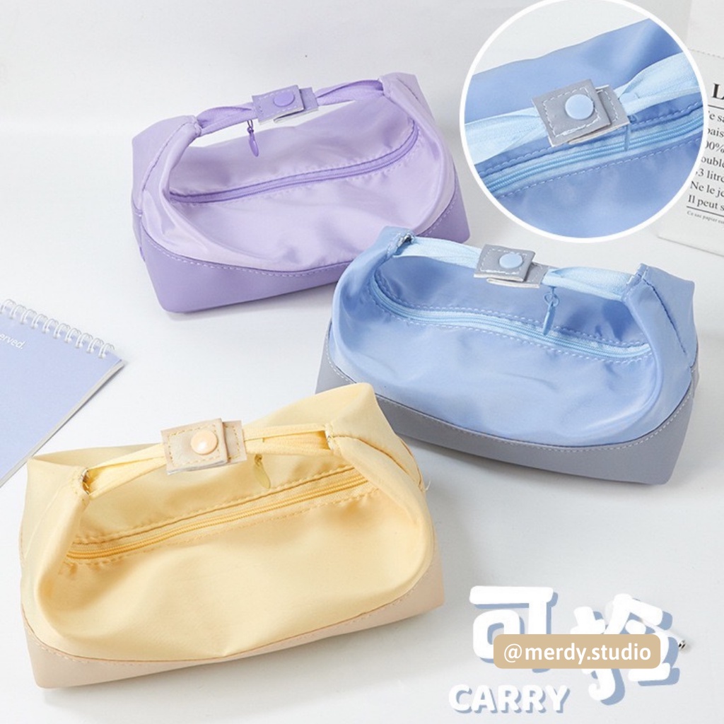 Túi đựng bút pastel siêu to vải dày dặn hoạ tiết caro