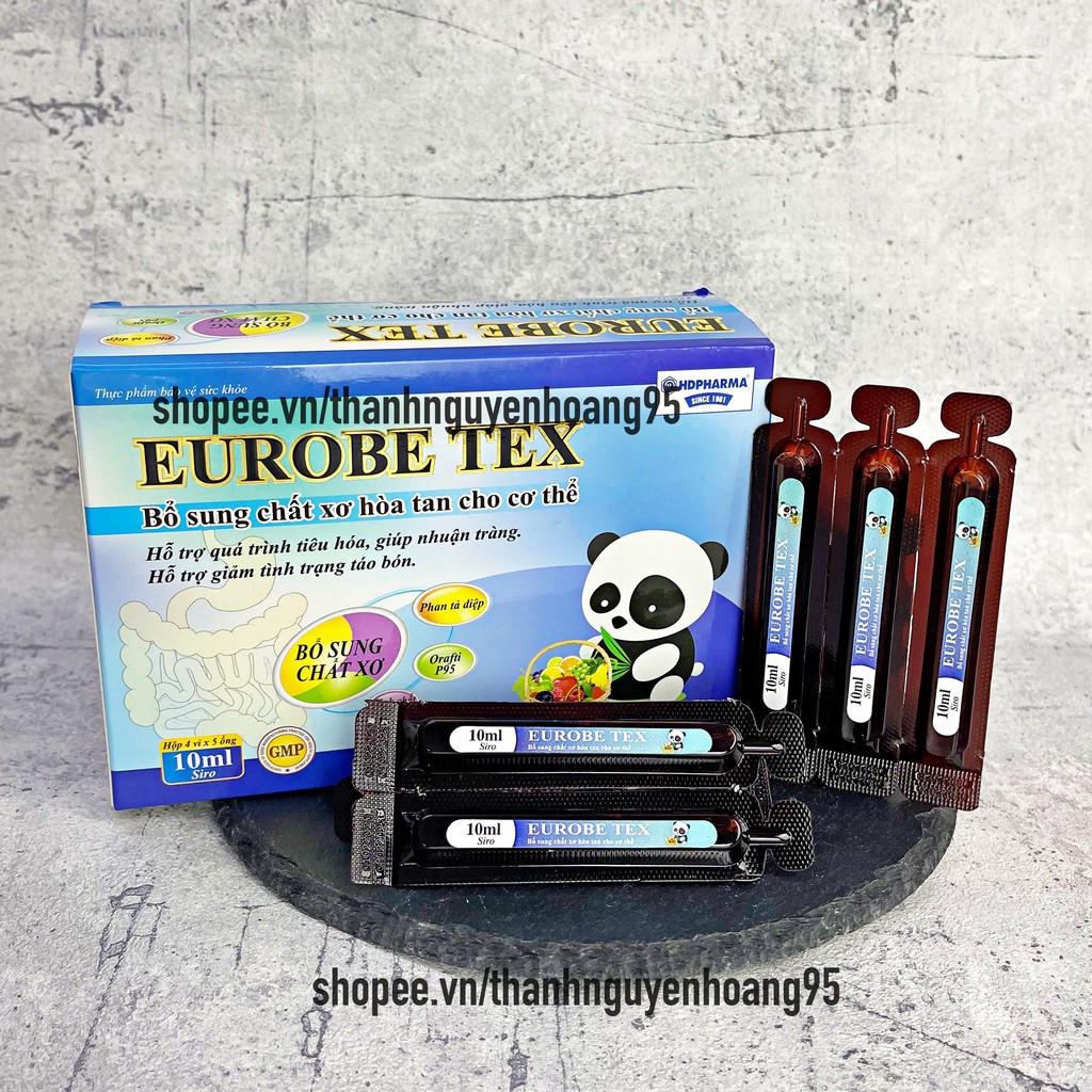 Siro ống EUROBE TEX bổ sung chất xơ, hỗ trợ tiêu hóa, giảm táo bón - HỘP 20 ỐNG
