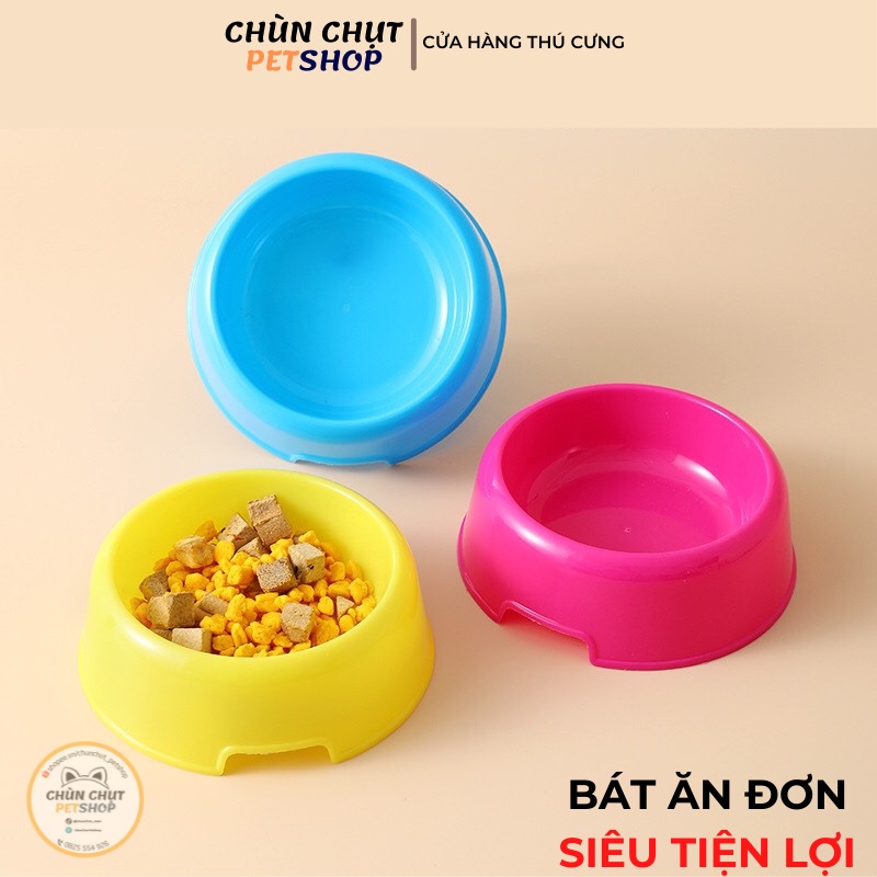 Bát ăn đơn cho Chó Mèo (cỡ nhỏ) - Chất liệu nhựa tiện dụng dễ lau chùi