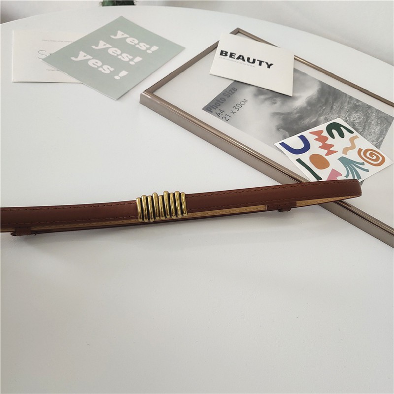 Thắt Lưng Da Pu Bản Nhỏ Thời Trang Cho Nữ