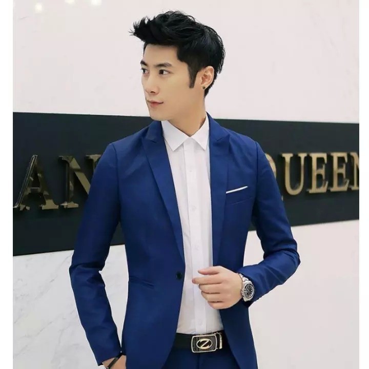 [Xả Hàng] Áo vest nam body mỏng mặc thường ngày tông xanh