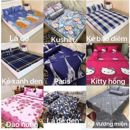 Free ship Bộ ga gối 3 món kt 2m2 mẫu kitty cờ anh