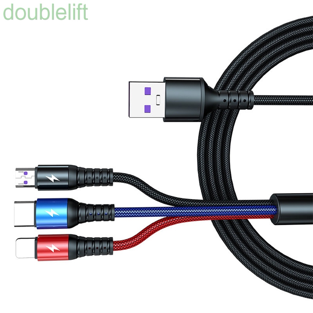 Cáp sạc nhanh 3 trong 1 loại C cho Android iPhone