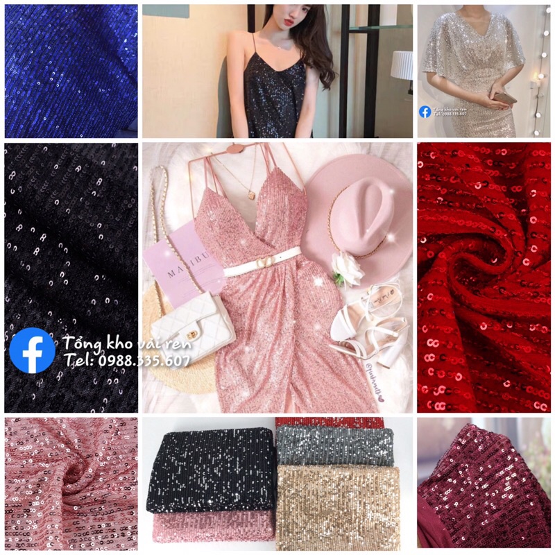 Vải thun kim sa co giãn 4 chiều dùng cho dạ hội,áo dài,đầm váy (90k/m)