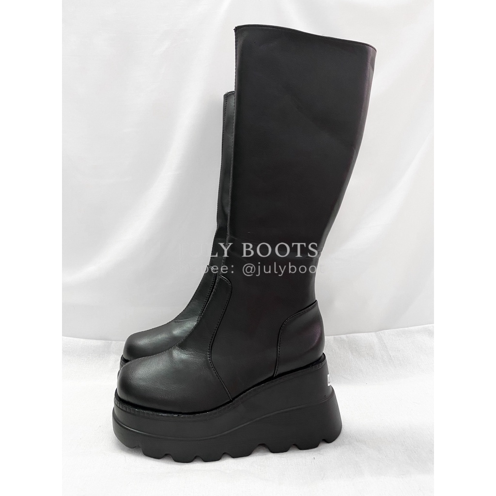 (SẴN) Boot nữ Julyboot - Cổ Cao Giày Bánh Mì Nữ Big Size 41 42 43 Đế Cao 8,5 cm Có Khóa Kéo Phong cách Y2K (ảnh thật) bk | BigBuy360 - bigbuy360.vn