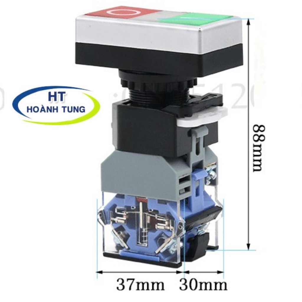 Công tắc nhấn đôi on-off có đèn LA38-11DRG phi 22mm điện áp 24VDC, 220VAC chất lượng tốt