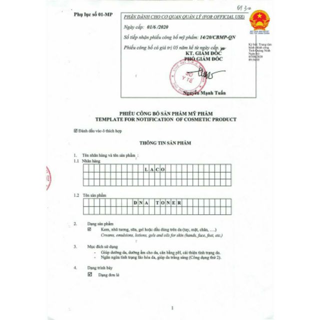 Toner DNA Laco 150ml (Tặng 1 máy phun sương NANO)