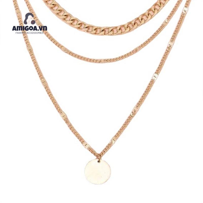 ✨✨Vòng cổ Kim Loại Nhiều Lớp Thiết Kế Đơn Giản