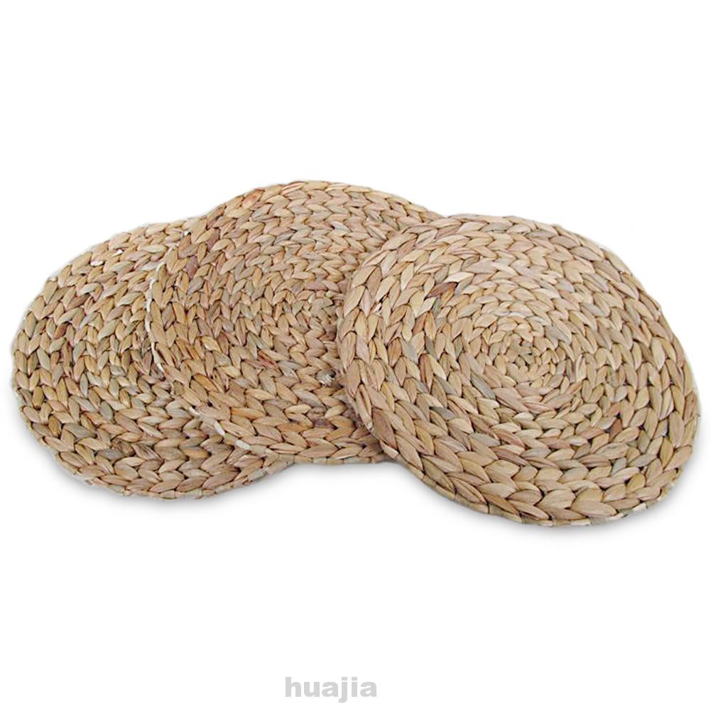 Cup Mat Placemats Straw Braid Eco-friendly Grass Cushion Woven Kitchen Gadget Tools