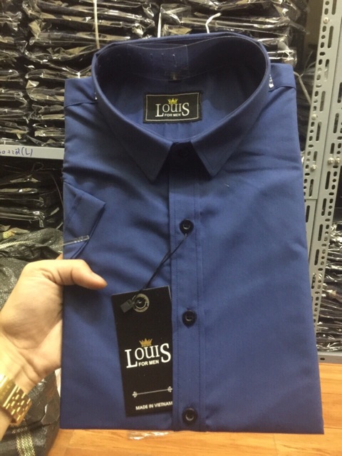 Áo sơ mi nam Cộc Tay Tím Than dáng body Hàn Quốc không nhăn, Áo sơ mi nam Ngắn Tay Tím Than | BigBuy360 - bigbuy360.vn