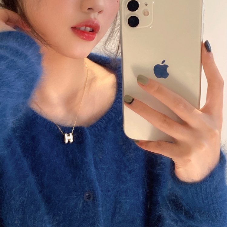 Dây Chuyền Mặt Chữ H Phối Dây Xích Thời Trang Sang Trọng Cho Nữ