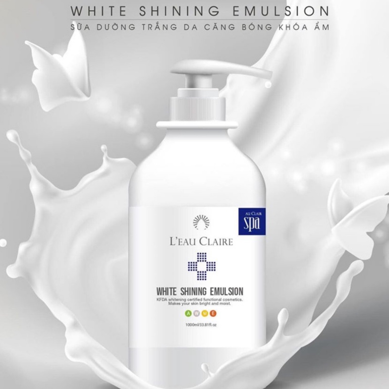 Kem dưỡng trắng sáng da L'eau Claire White Shining Emulsion 1000ml