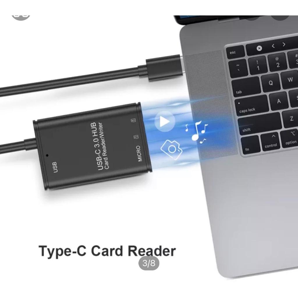 Đầu Đọc Thẻ Nhớ Micro SD/SD/USB 3 trong 1 cổng  Type C  Cho Máy Tính Xách Tay Điện Thoại Thông Minh