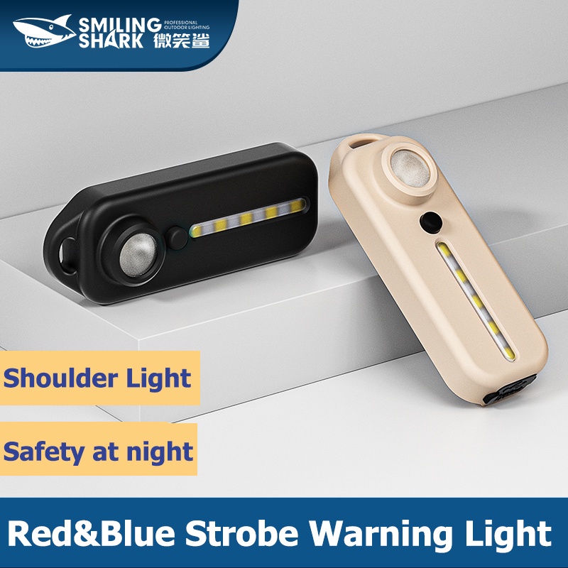 Smilingshark 006 Đèn LED đeo vai màu đỏ và màu xanh nhấp nháy ánh sáng cảnh báo đèn khẩn cấp đèn tín hiệu đèn xe đạp ánh sáng đi xe đạp ánh sáng ban đêm ánh sáng an ninh tuần tra ban đêm nhiệm vụ tuần tra