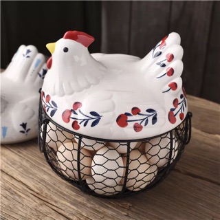 Bộ rổ đựng trứng có nắp hình gà
