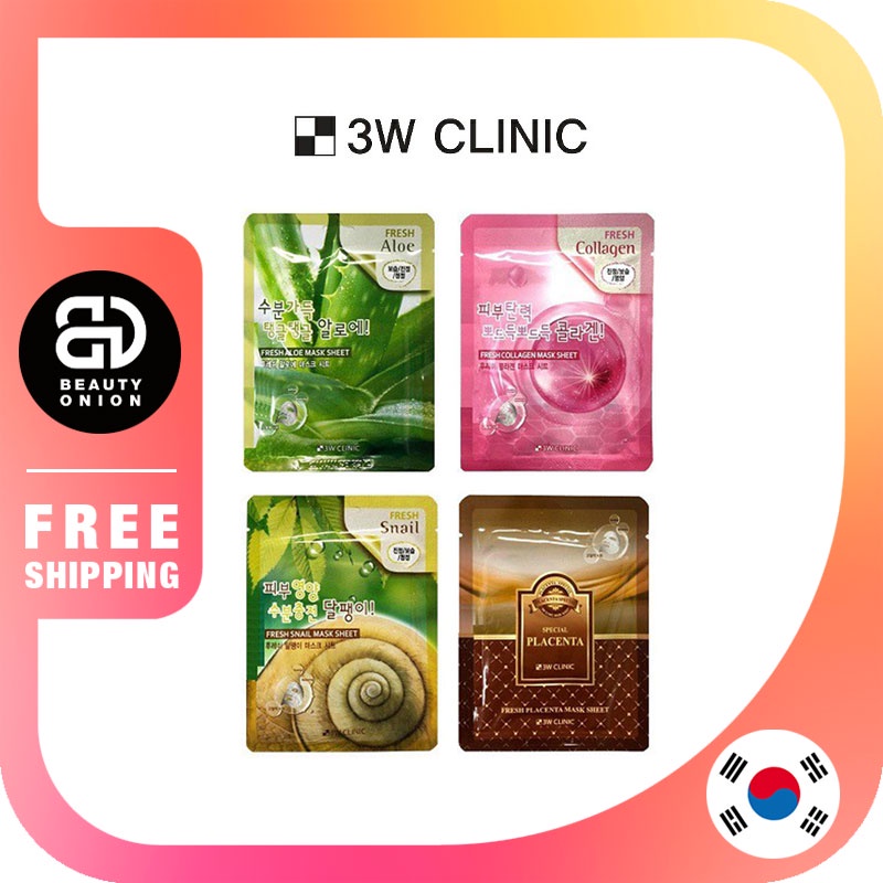 Mặt nạ dưỡng da tự nhiên 3W clinic fresh mask sheet 23ml (4 types)