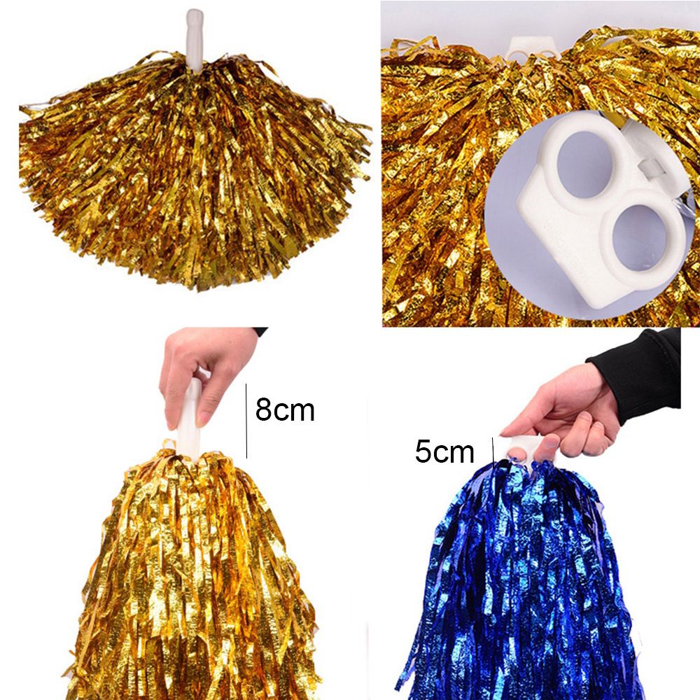 MYRON 6pairs 2 styles Cheerleading Cheering Ball Double hole handle Dance Party Decorator Cheerleader pompoms Fancy Competition Flower Dress Costume Concert Club Sport Supplies