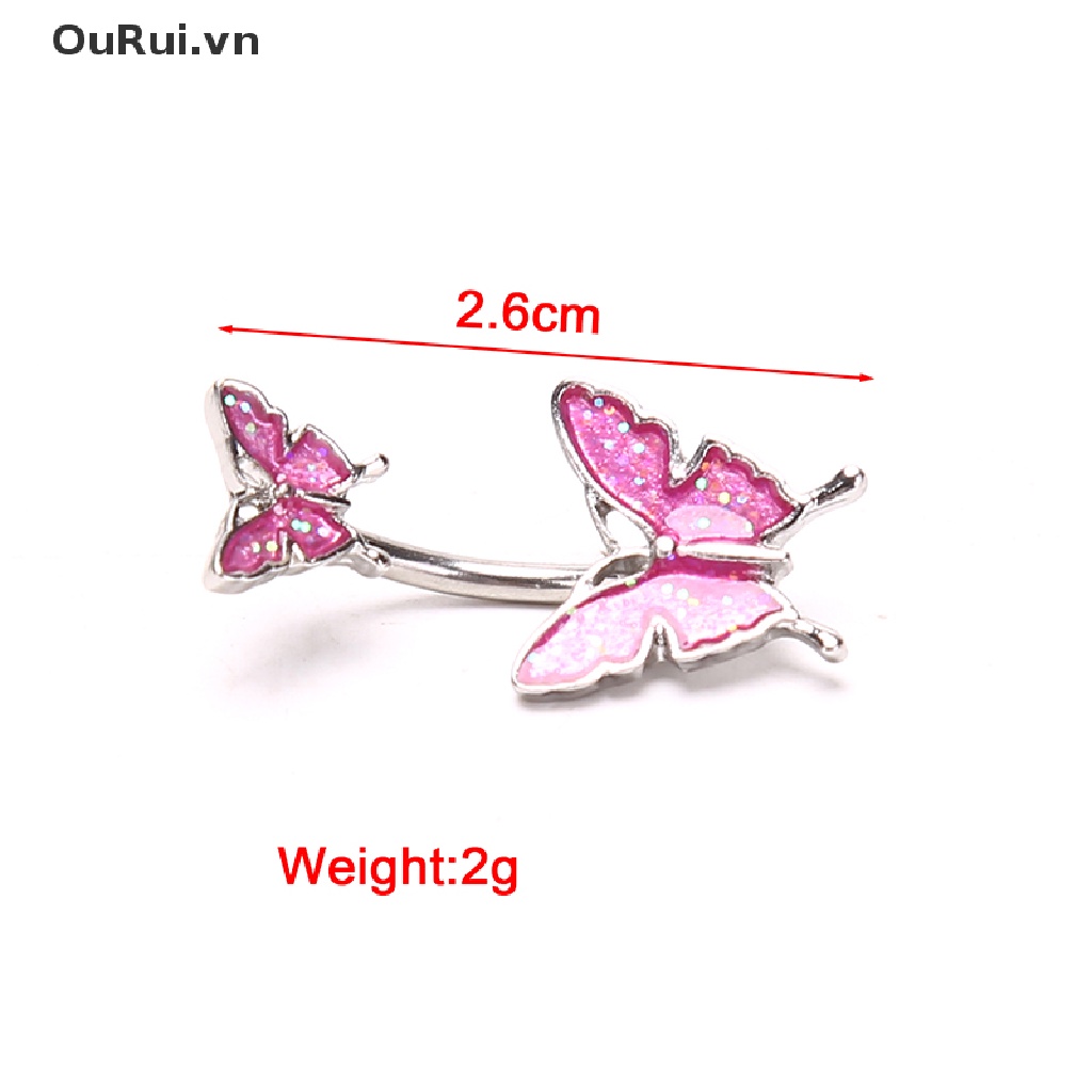 1 Khuyên Rốn Hình Bướm Bằng Thép 316L Chất Lượng Cao