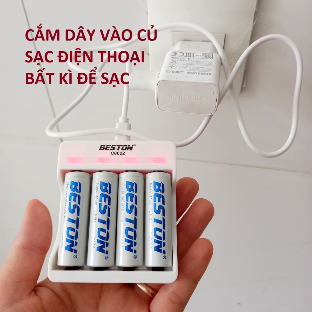 Pin sạc BESTON AA AAA, Sạc pin chính hãng BESTON, BẢO HÀNH 1 NĂM | Mic không dây, máy ảnh, điều khiển ( Pin 1.2V )