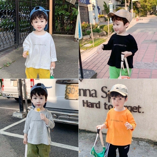 Áo thun cotton tay dài màu trơn thời trang xuân thu 2022 mới mẻ dành cho bé