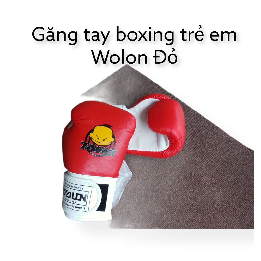 Găng tay boxing trẻ em Wolon đỏ
