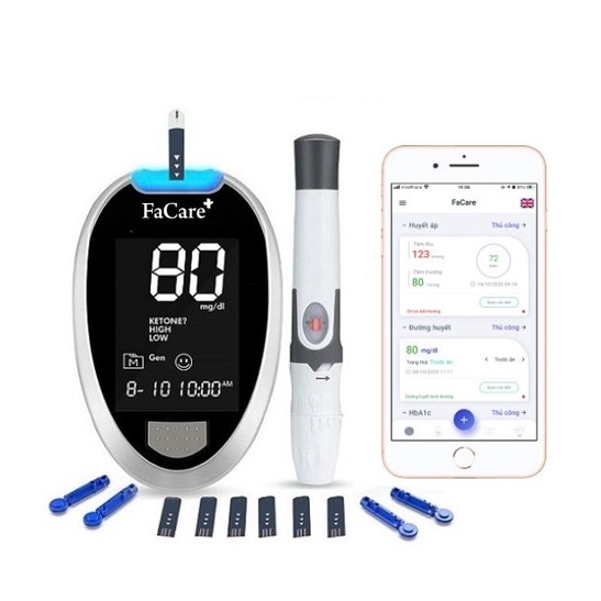 Máy đo đường huyết chính hãng FaCare FC-G168 tích hợp Bluetooth
