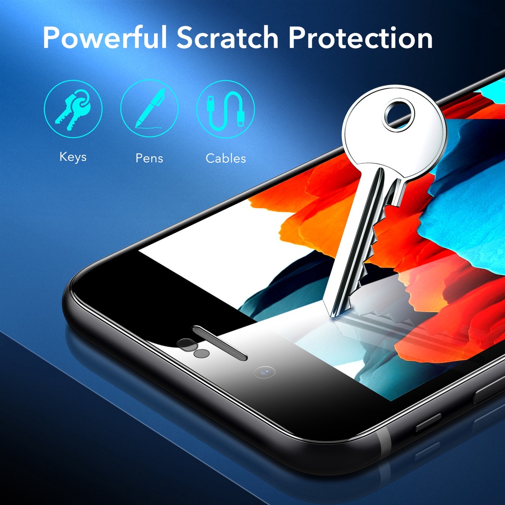 Set 2 kính cường lực bảo vệ màn hình cong 3D Esr tương thích cho iPhone SE 2022/8/7/6/6s