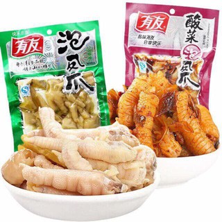 10 GÓI 180GR CHÂN GÀ MUỐI CAY YUYU XANH VÀ TÍM