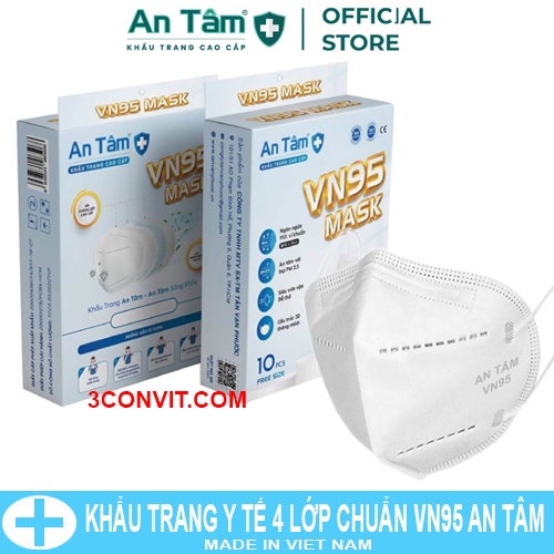 5 Hộp 50 chiếc khẩu trang 4 lớp tiêu chuẩn VN95 An Tâm