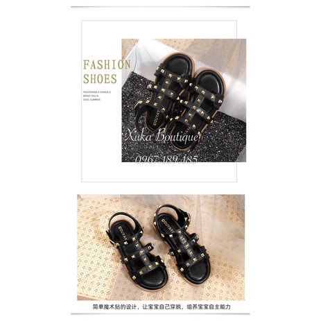 Dép Bé Gái Hàn Quốc Cao Cấp Size Đại, Dép Quai Hậu Đinh Tán Trẻ Em Đế Mềm Chống Trượt Bé Gái, Dép Đi Chơi Đi Học Cho Bé