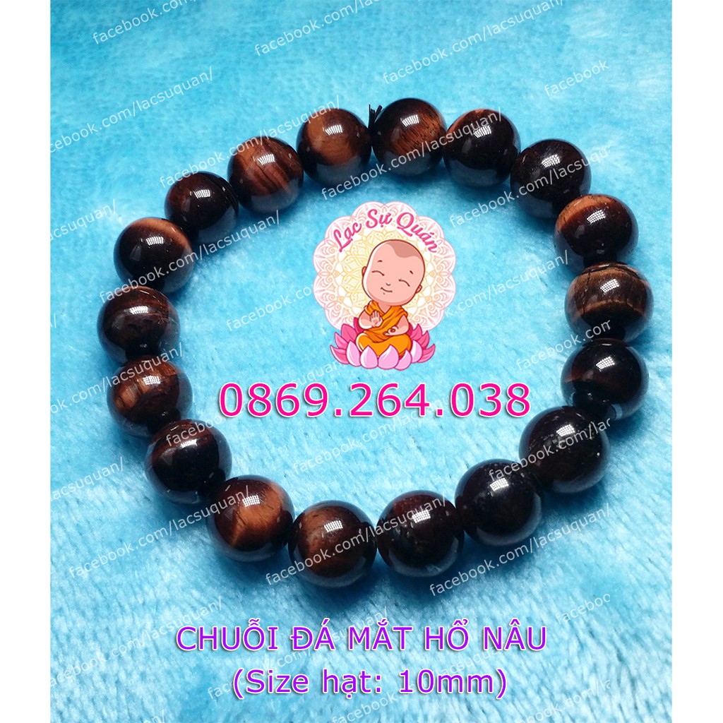 CHUỖI ĐÁ MẮT HỔ NÂU/VÀNG 10mm