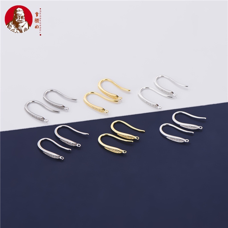 Bông Tai Mạ Vàng / Bạc 925 Đính Hạt Pha Lê Sang Trọng DIY