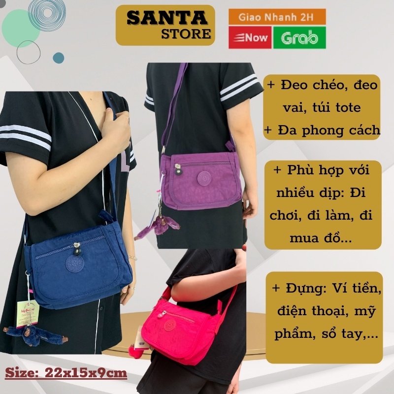 Túi vải dù đựng điện thoại ví tiền đeo chéo nữ Kipling KL1809 thời trang cao cấp nhiều ngăn tiện ích SANTA STORE