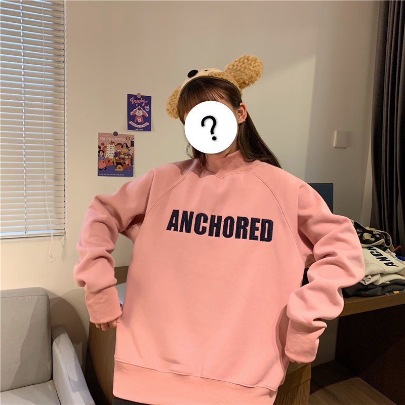 Áo Sweater Tay Dài Cổ Lọ In Chữ Thời Trang Cho Nữ