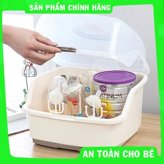 Khay úp bình sữa có nắp đậy cho bé #shopemmiu