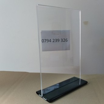 Kệ menu mica chữ T A6 2 mặt