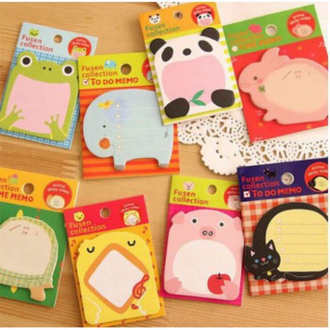 Giấy Note cute hình con vật (set 20 tờ) - Sticker Trang Trí Sổ/ Góc Học Tập