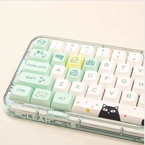 Keycap box cat nút bàn phím cơ 131 nút PBT dyesub XDA keycap