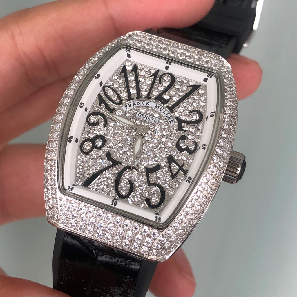 Đồng Hồ Nữ FM GENEVE Đính Full Đá Mặt Số, Máy Pin Nhật, Size 28mm, Chống Nước 5ATM