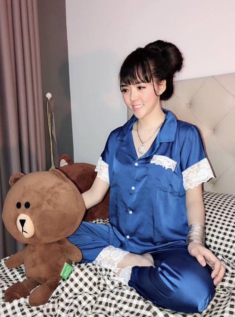 Đồ bộ pijama lụa satin ren mới bao đẹp